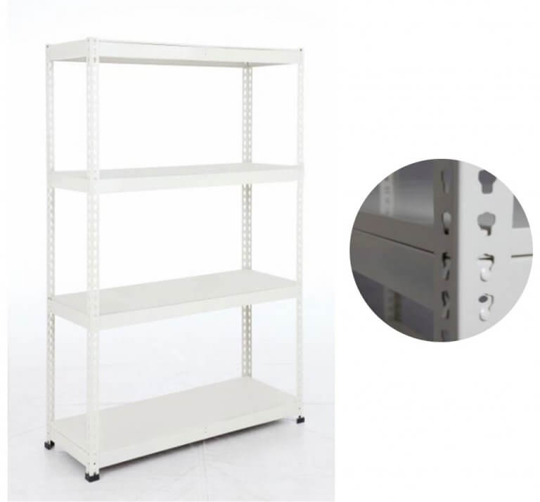 Beige Steel Rack Metal Rack Singapore | Beige Boltless Rack With Metal Decking